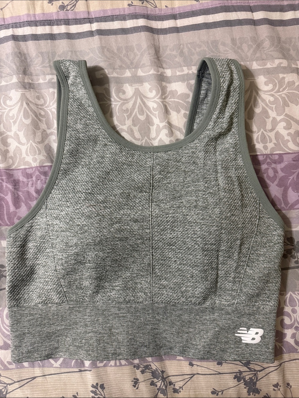 New Balance Light Green Seamless Sports Bra with NB Logo